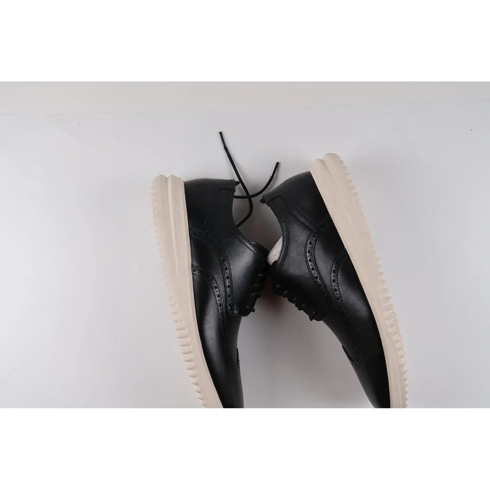 Cole Haan Grand+ Wingtip Oxford Black Ivory 10 Leather NEW
